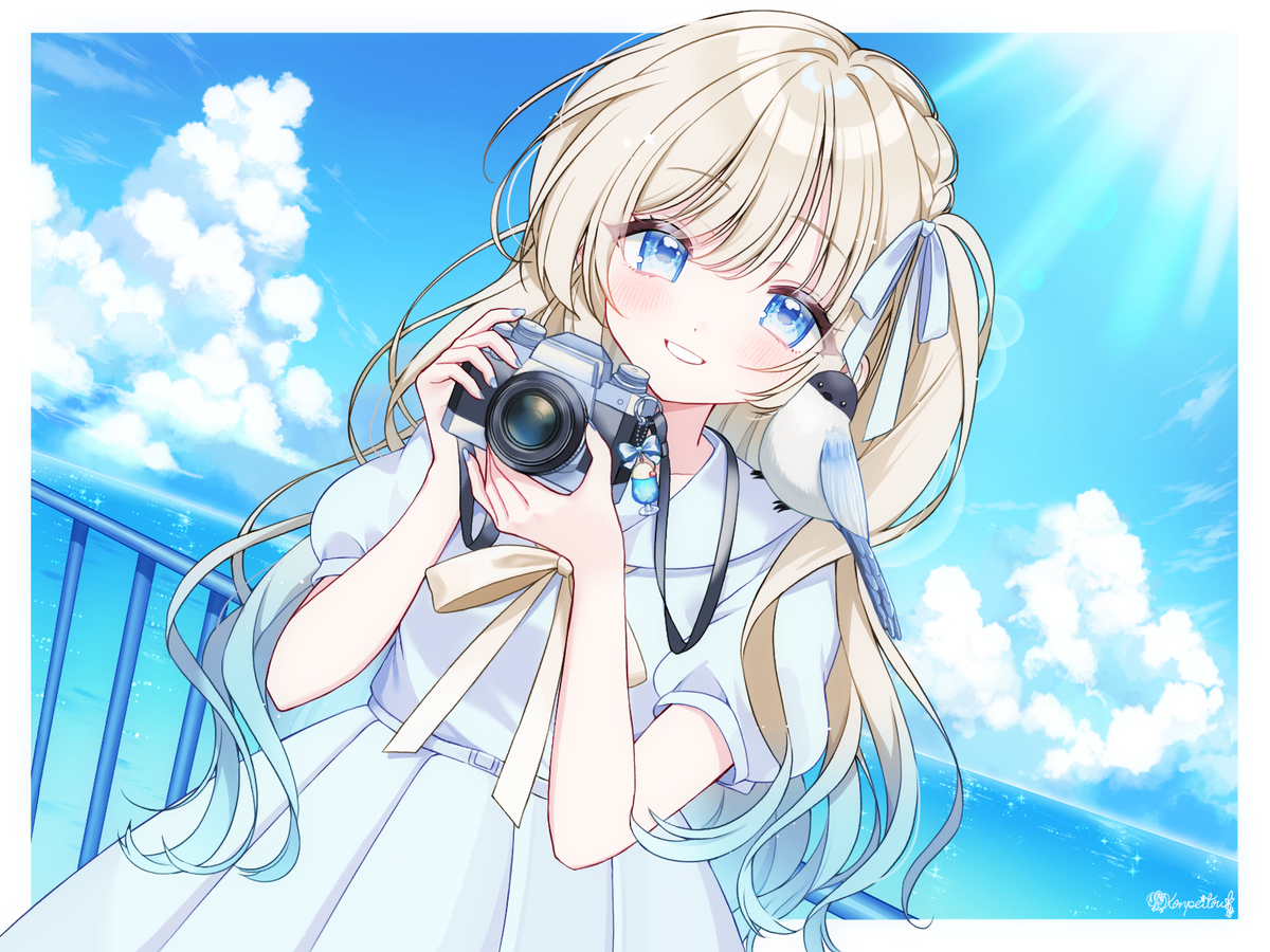 This is a pixiv picture whose title is オナガと夏休み📷.