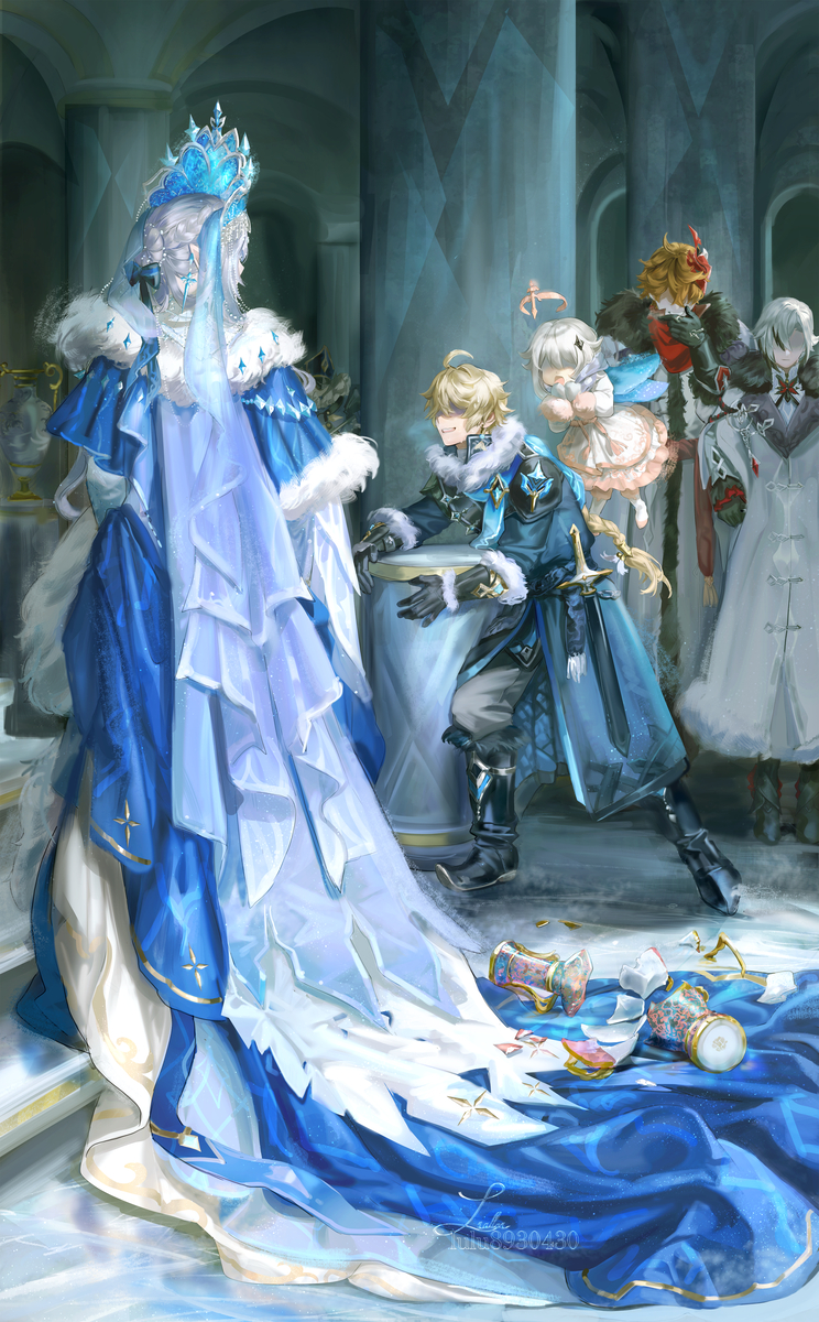 This is a pixiv picture whose title is 氷の女皇の会合.