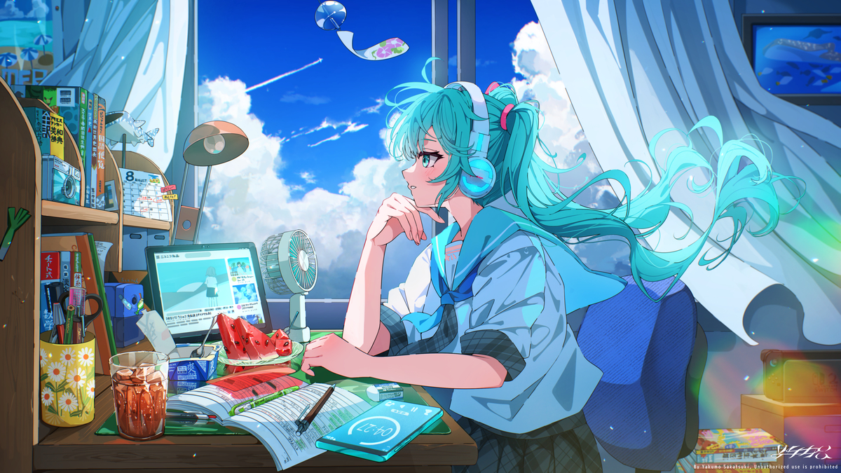 This is a pixiv picture whose title is Summer Lo-Fi.