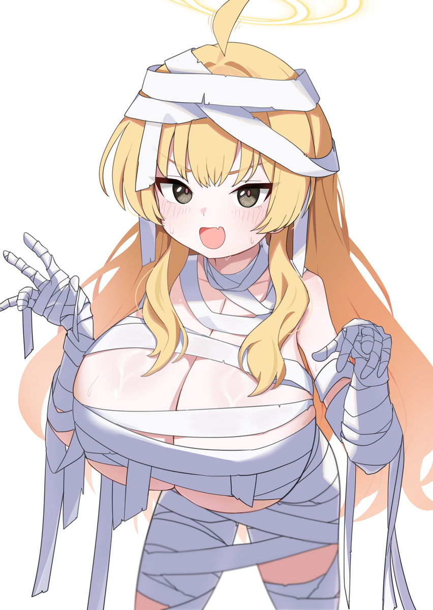 This is a pixiv picture whose title is 붕대 요시미.