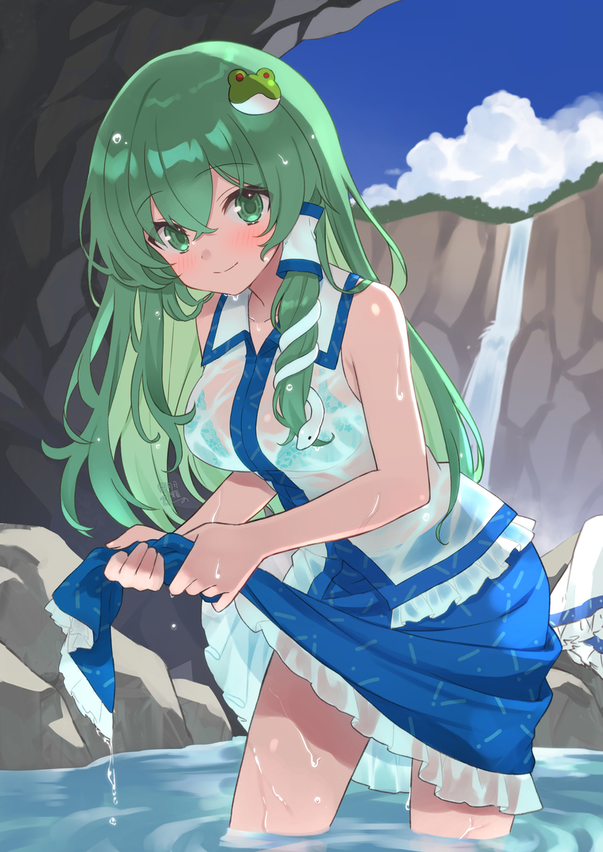 This is a pixiv picture whose title is 水浴.