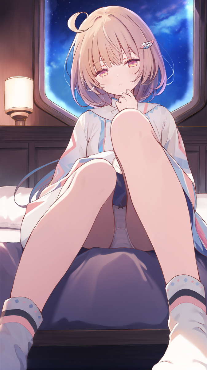 This is a pixiv picture whose title is ネグリジェぱっつん娘.