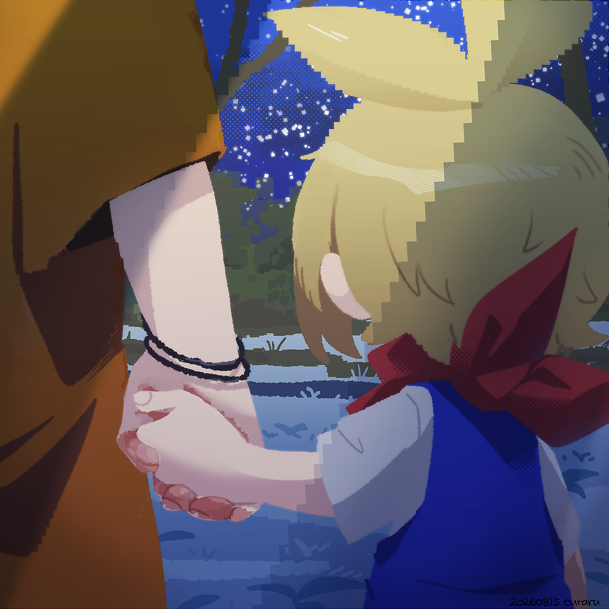 This is a pixiv picture whose title is 「彼ヶ津村に帰るぞ」.