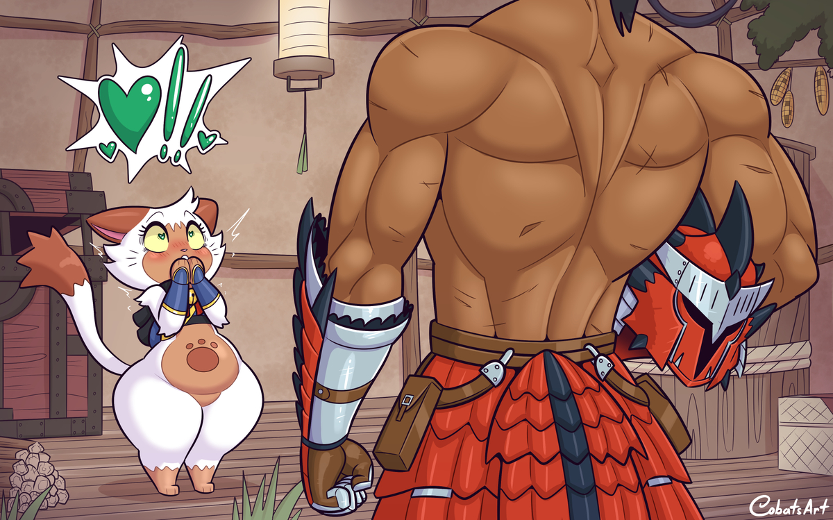 This is a pixiv picture whose title is Meownster hunter: At furst sight.