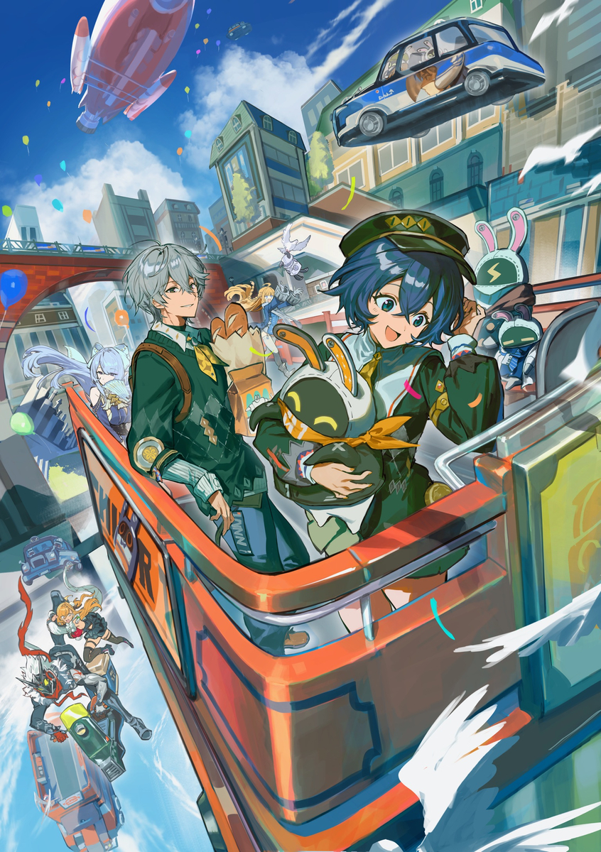 This is a pixiv picture whose title is Happy 2nd Anniversary.