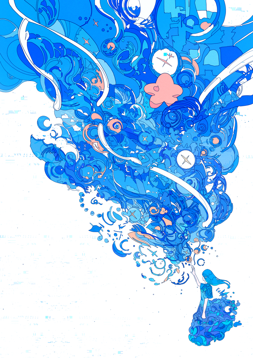 This is a pixiv picture whose title is 夜を編む.