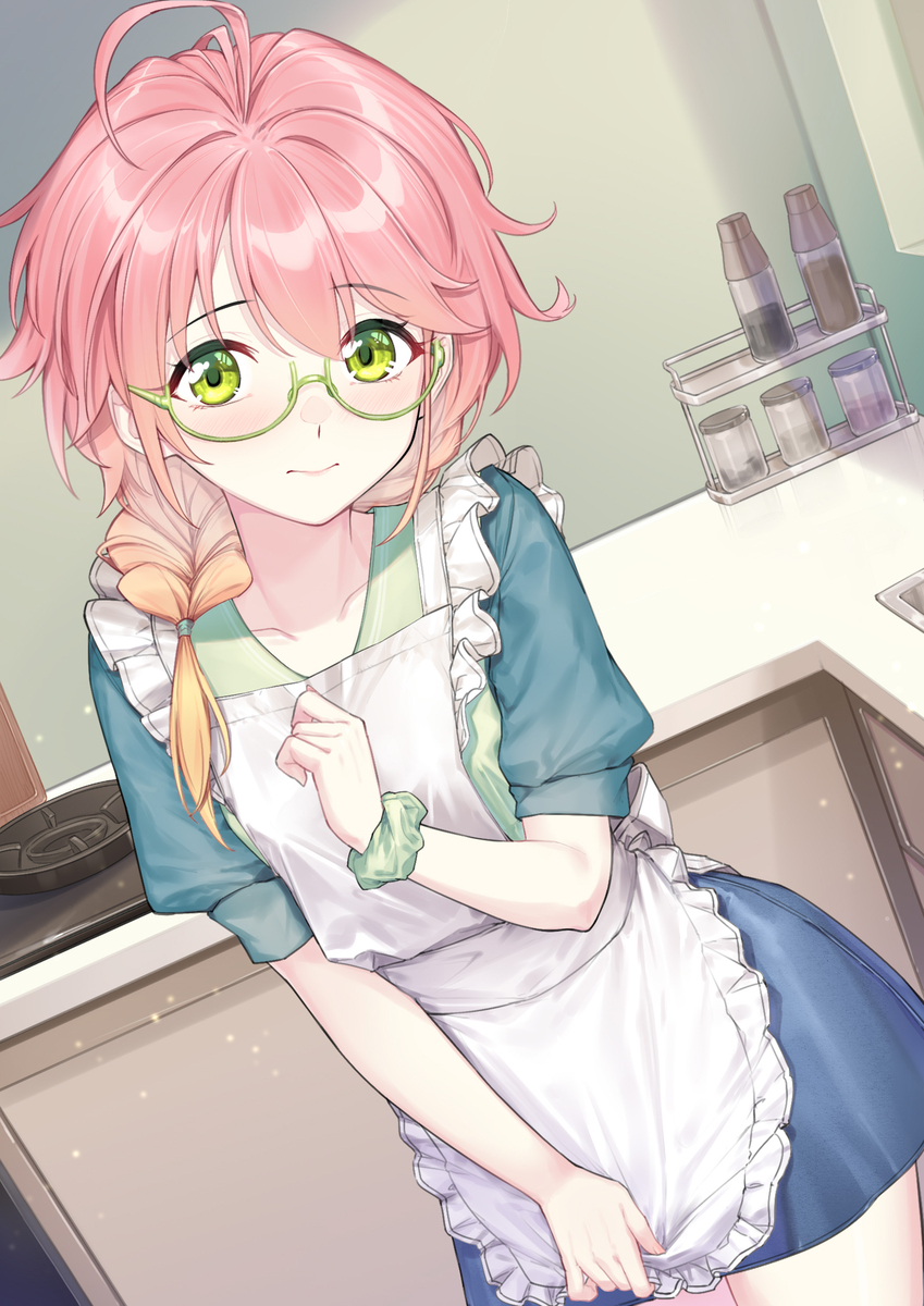 This is a pixiv picture whose title is エプロンユニちゃん💚.