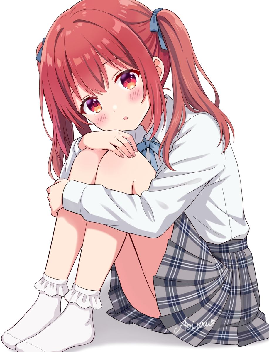 This is a pixiv picture whose title is ゆるふわ赤髪ガール.