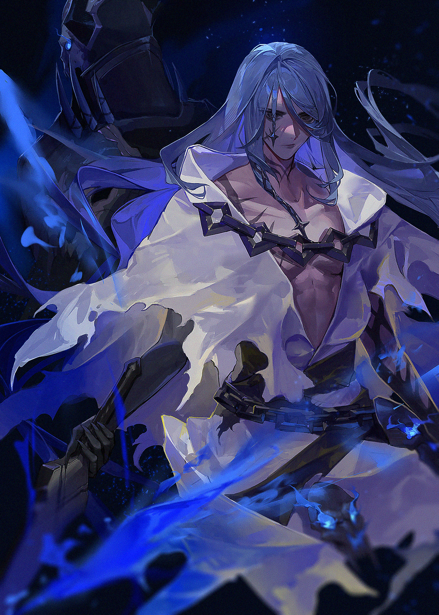 This is a pixiv picture whose title is 蒼きアズライール.