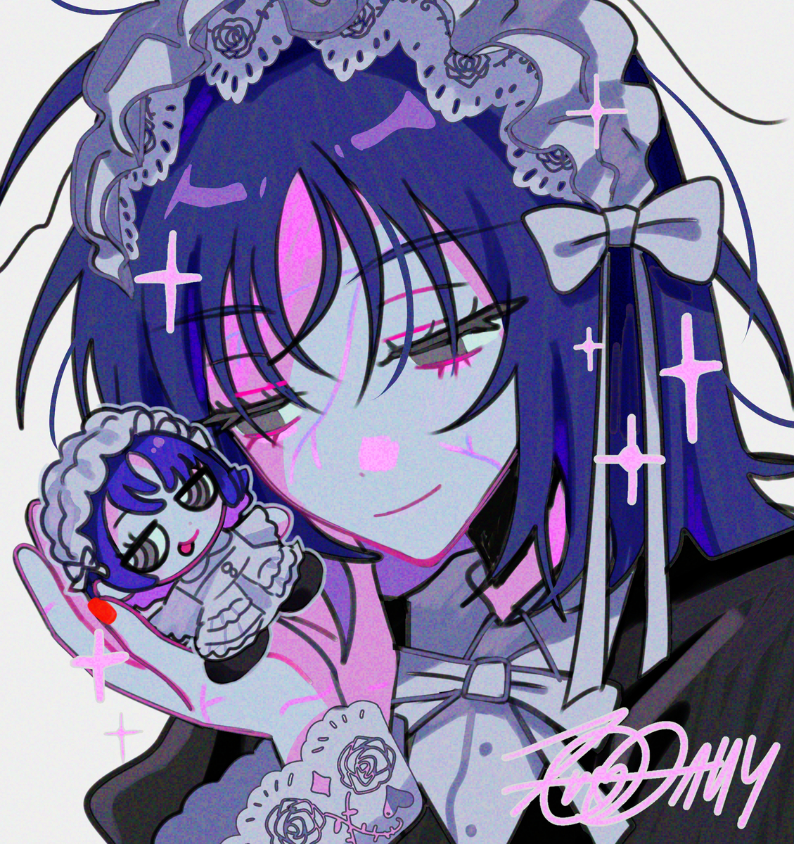 This is a pixiv picture whose title is 愛でニラぬい.