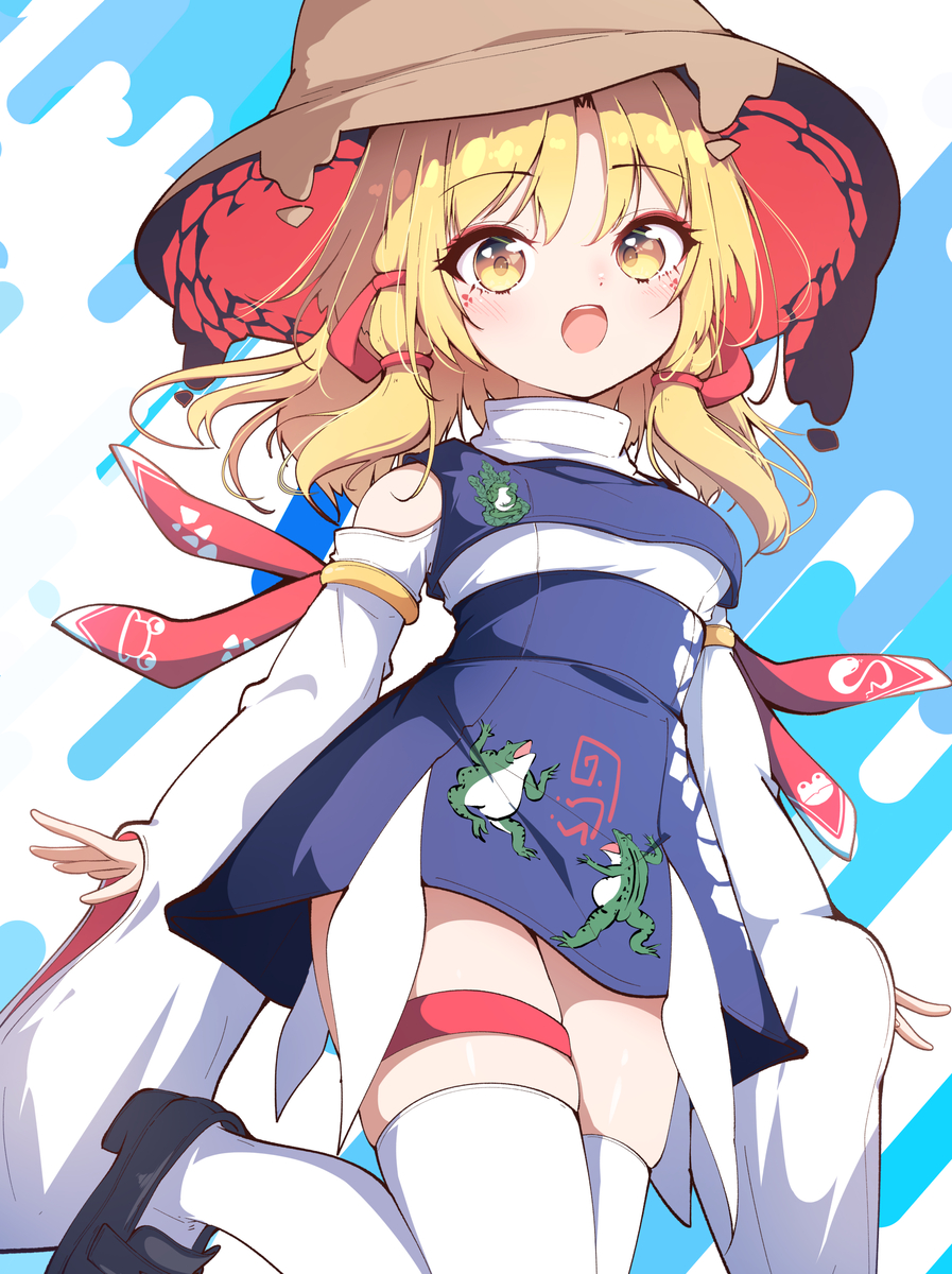 This is a pixiv picture whose title is すわっすわっ諏訪子ちゃん.