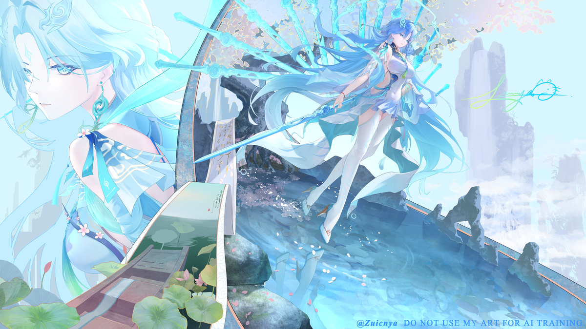 This is a pixiv picture whose title is 清宵.