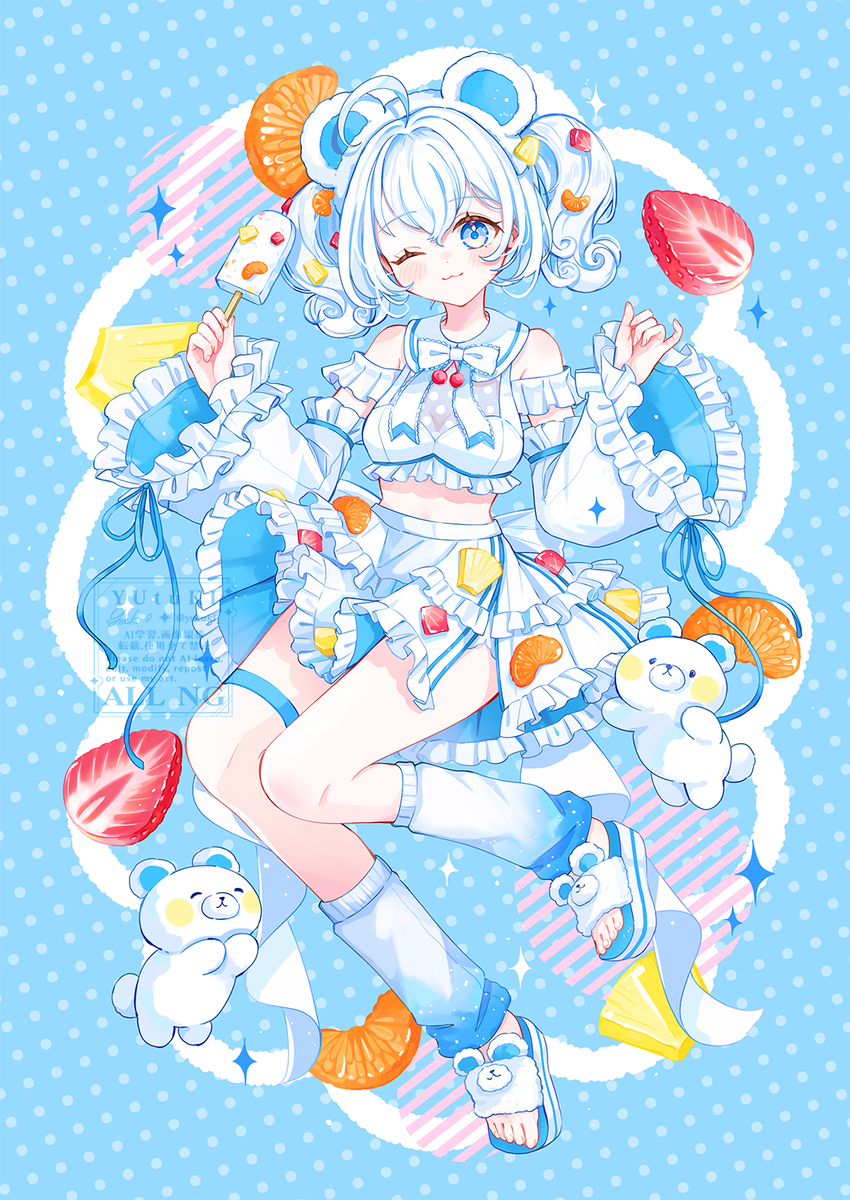 This is a pixiv picture whose title is しろくまアイス🍨🐻‍❄️💛🍒🧊.