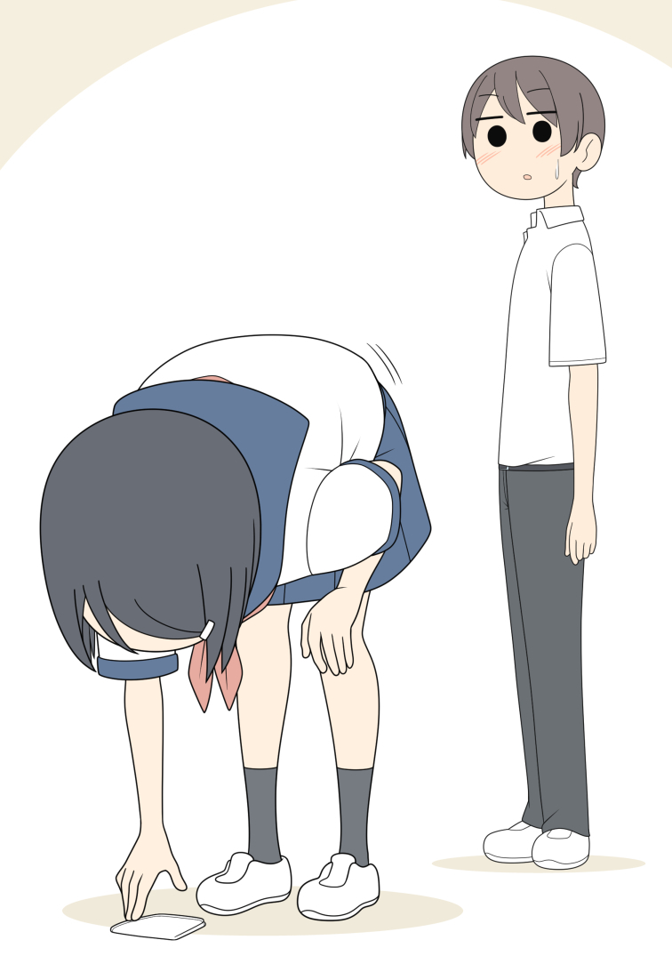 This is a pixiv picture whose title is ハンカチを拾う女の子.