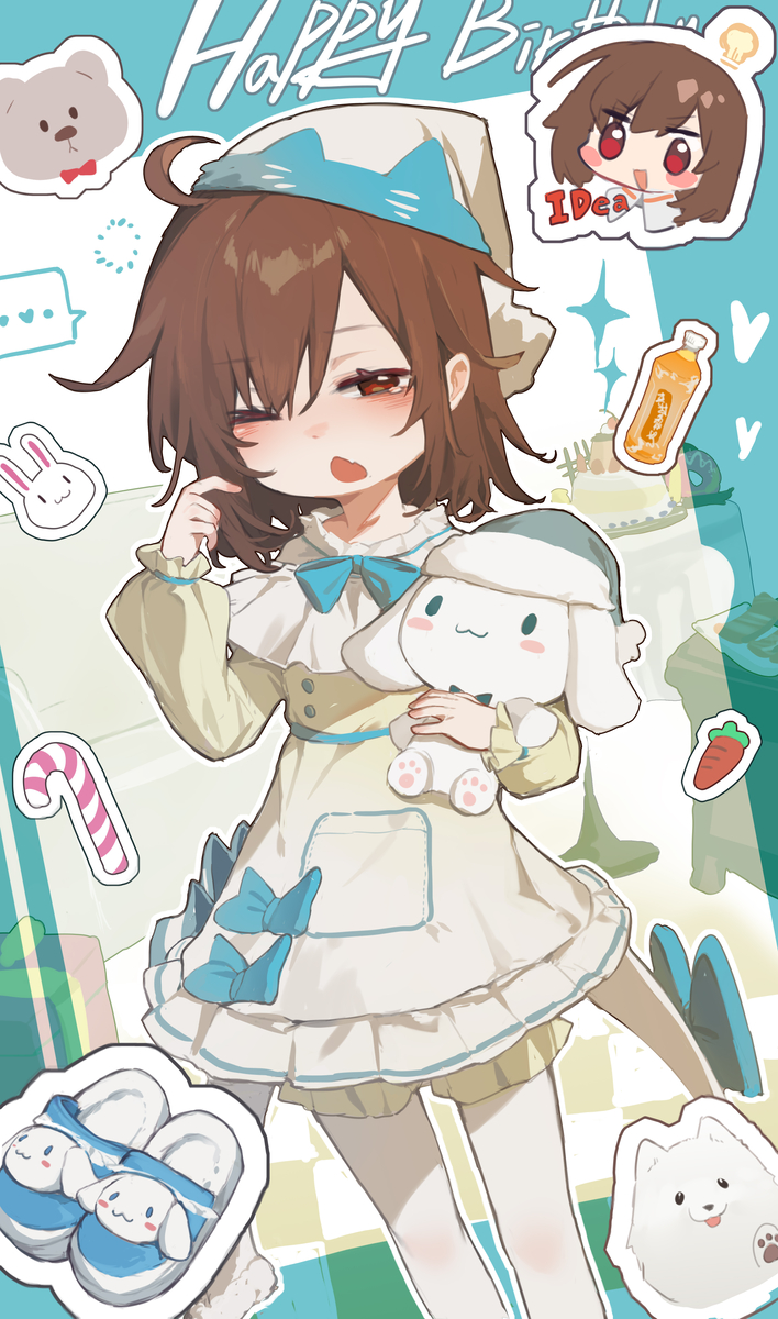 This is a pixiv picture whose title is 晚起的生日.