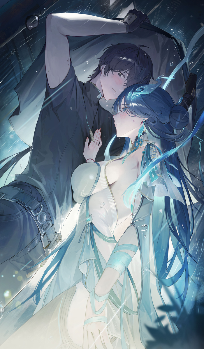 This is a pixiv picture whose title is 清宵.