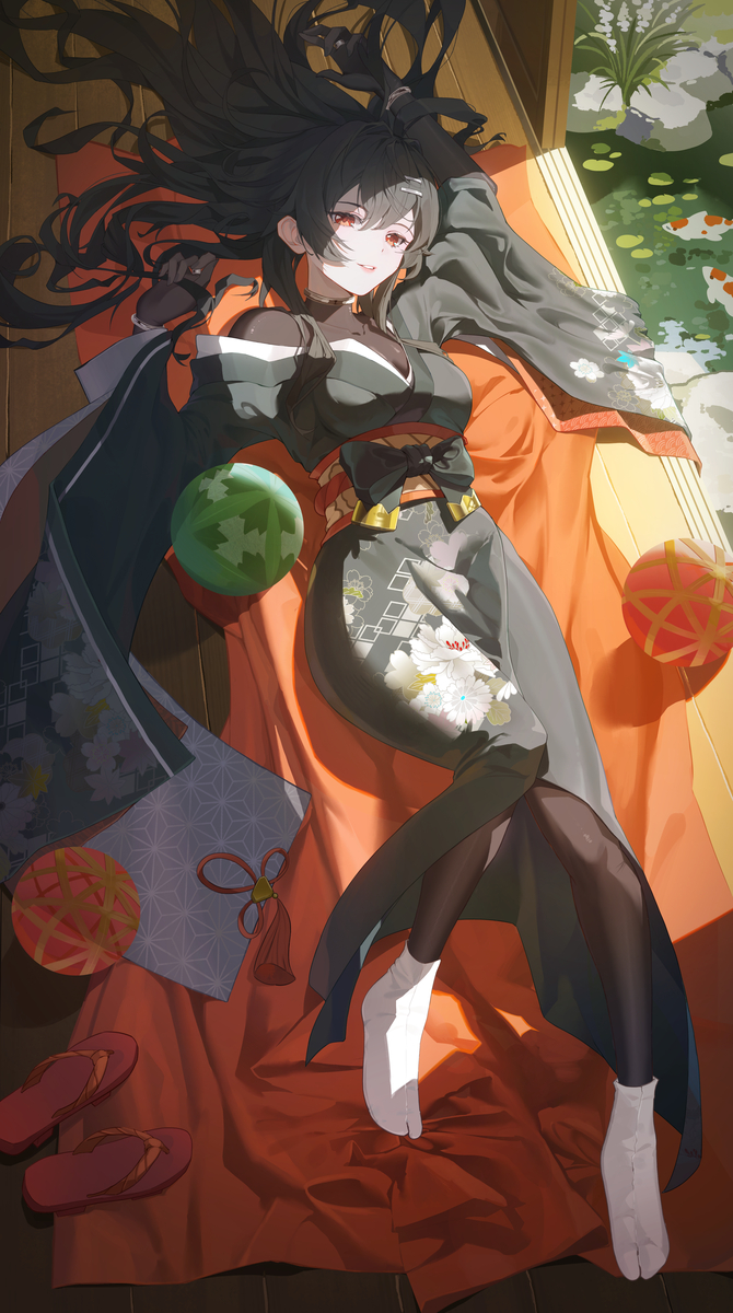 This is a pixiv picture whose title is 在庭院中.