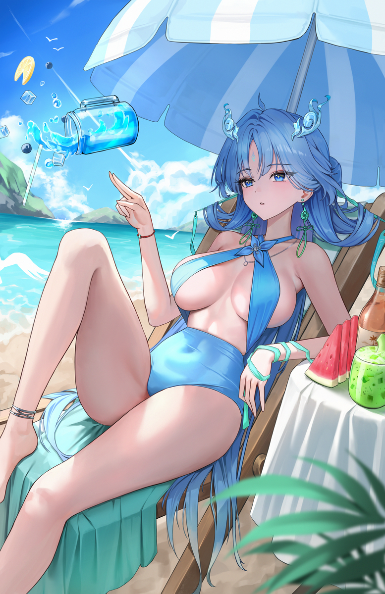 This is a pixiv picture whose title is 清宵.