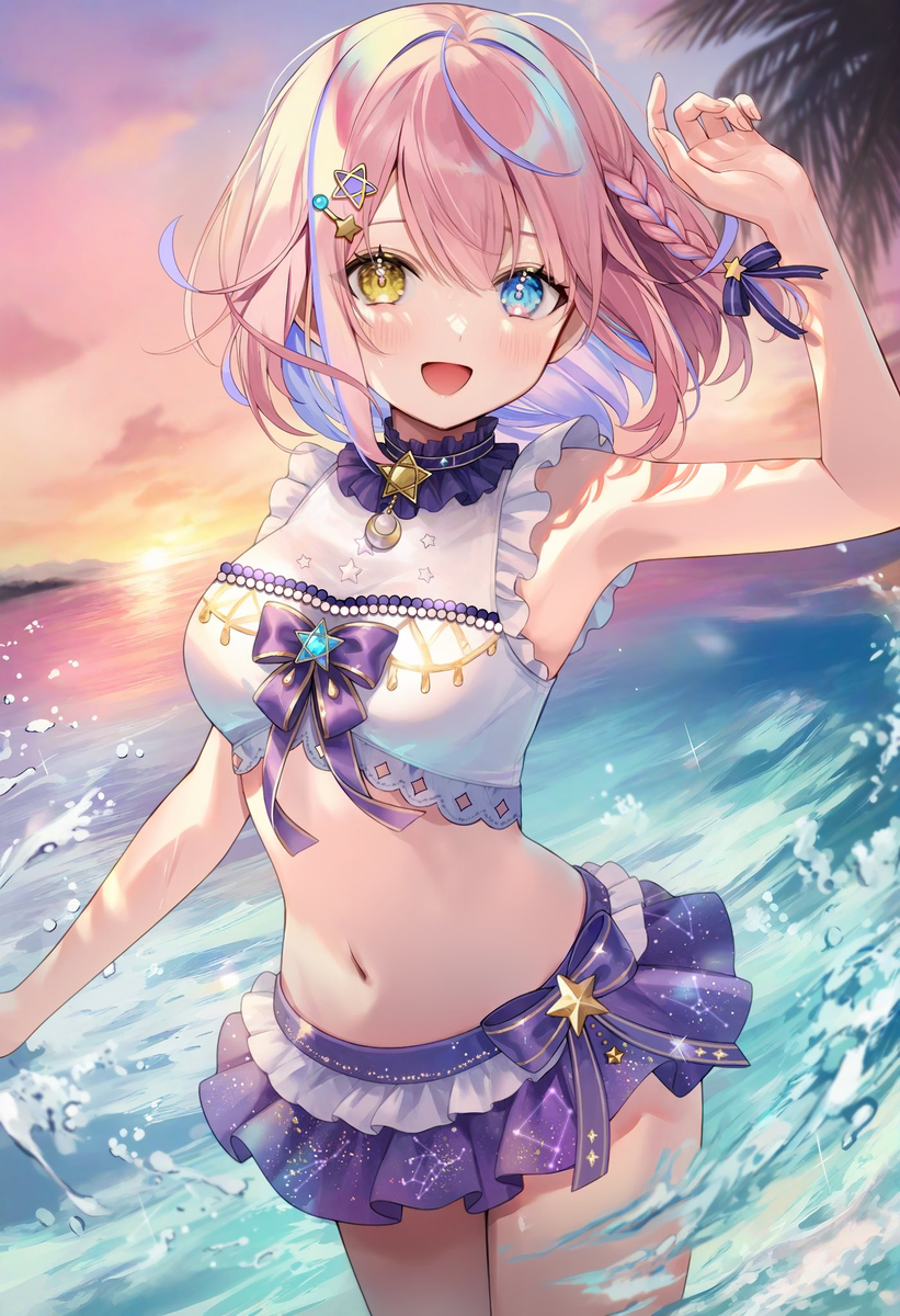 This is a pixiv picture whose title is 夏の終わりに、きらめく魔法を🎀🌟.