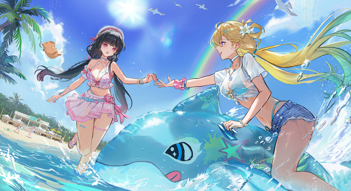 This is a pixiv picture whose title is 一緒に！.