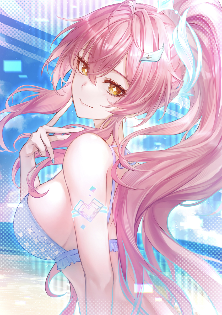 This is a pixiv picture whose title is 水着エイメス.