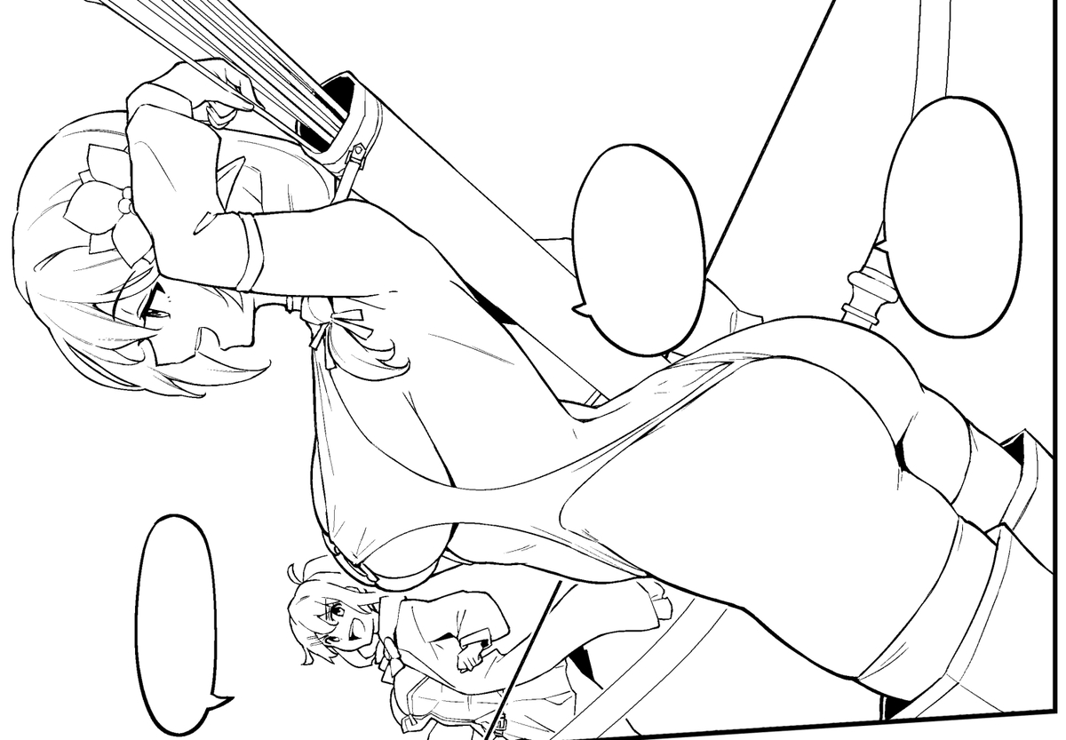 This is a pixiv picture whose title is 線画.