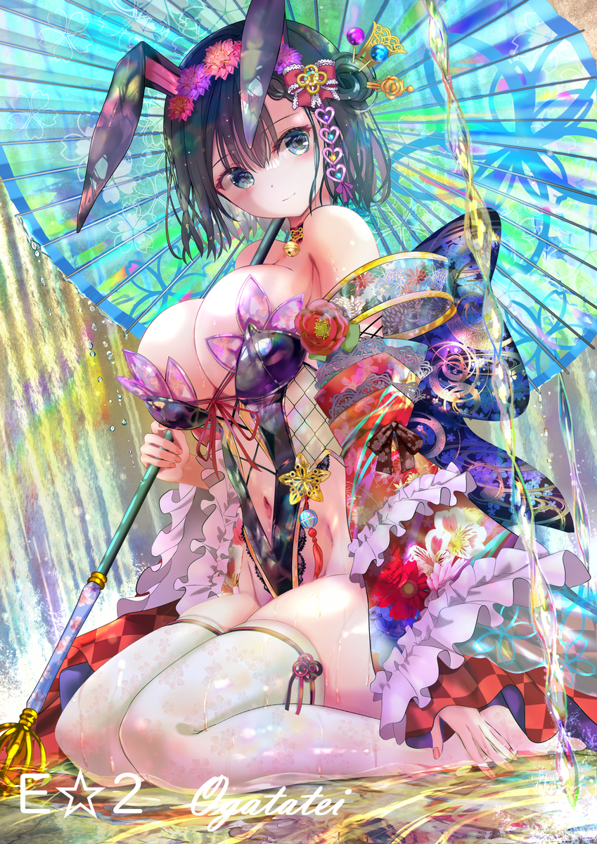 This is a pixiv picture whose title is 【8月31日(月)まで受注販売受付中】水辺の花魁バニーさん.
