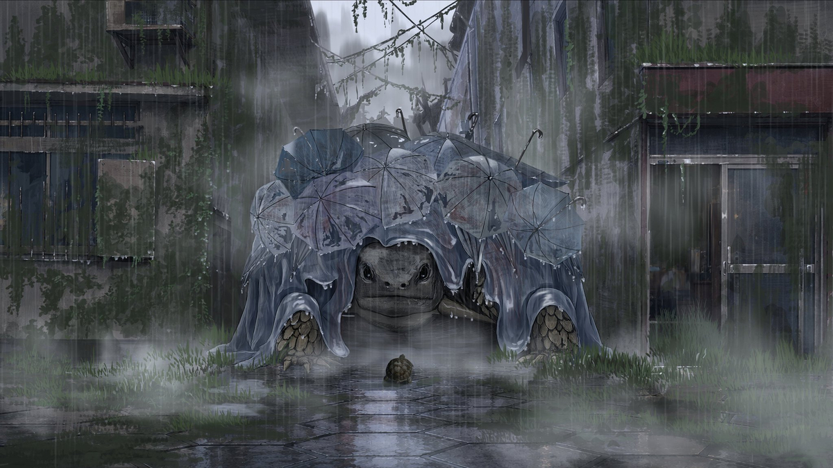 This is a pixiv picture whose title is 雨の日.
