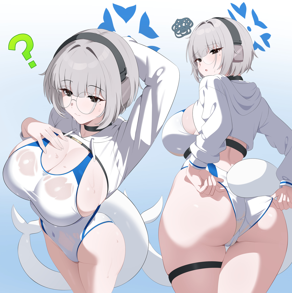 This is a pixiv picture whose title is Swimsuit problems.