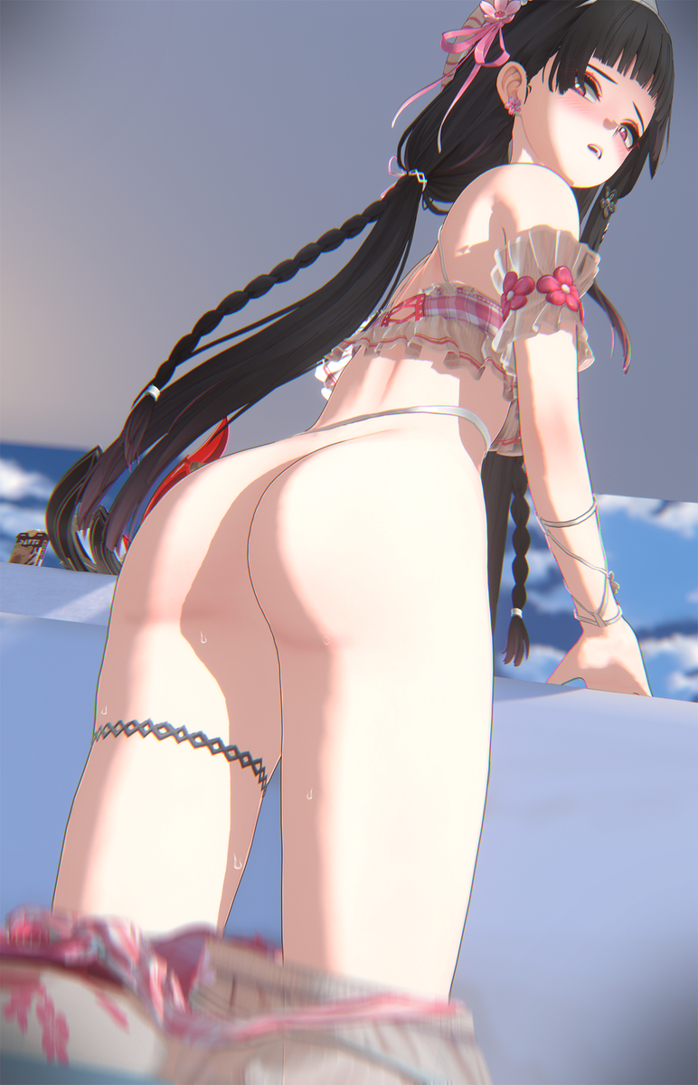 This is a pixiv picture whose title is Chisa's poolside mishap.