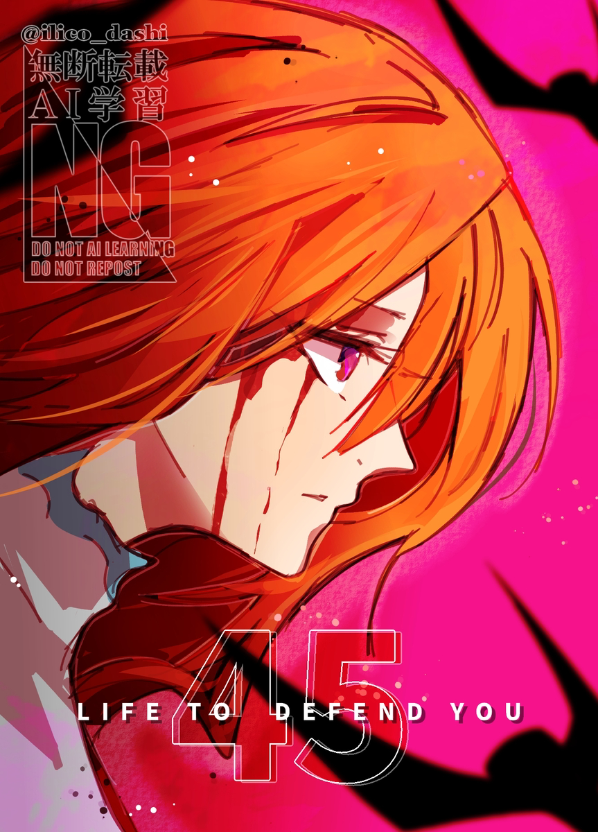 This is a pixiv picture whose title is 『護る』.