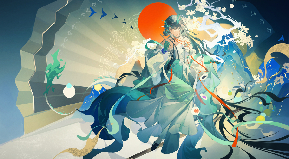 This is a pixiv picture whose title is 墨染青山绿.