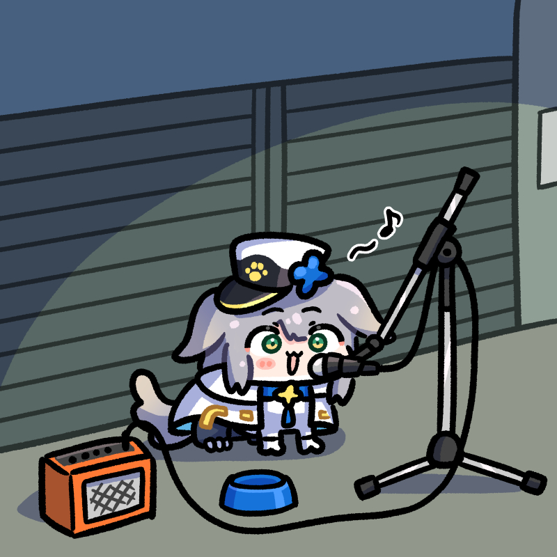 This is a pixiv picture whose title is 路上ライブドッグ.