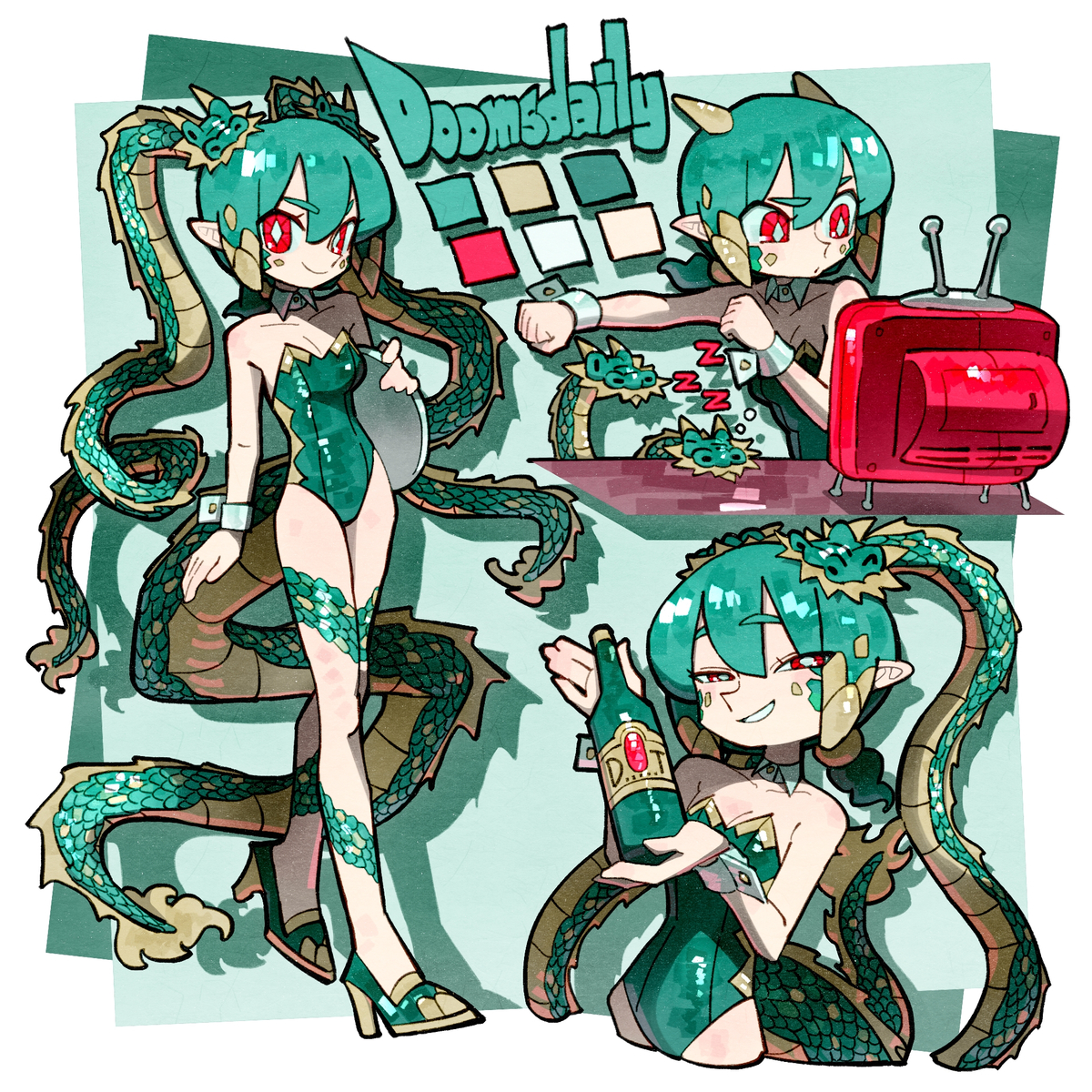 This is a pixiv picture whose title is Dragon Girl.