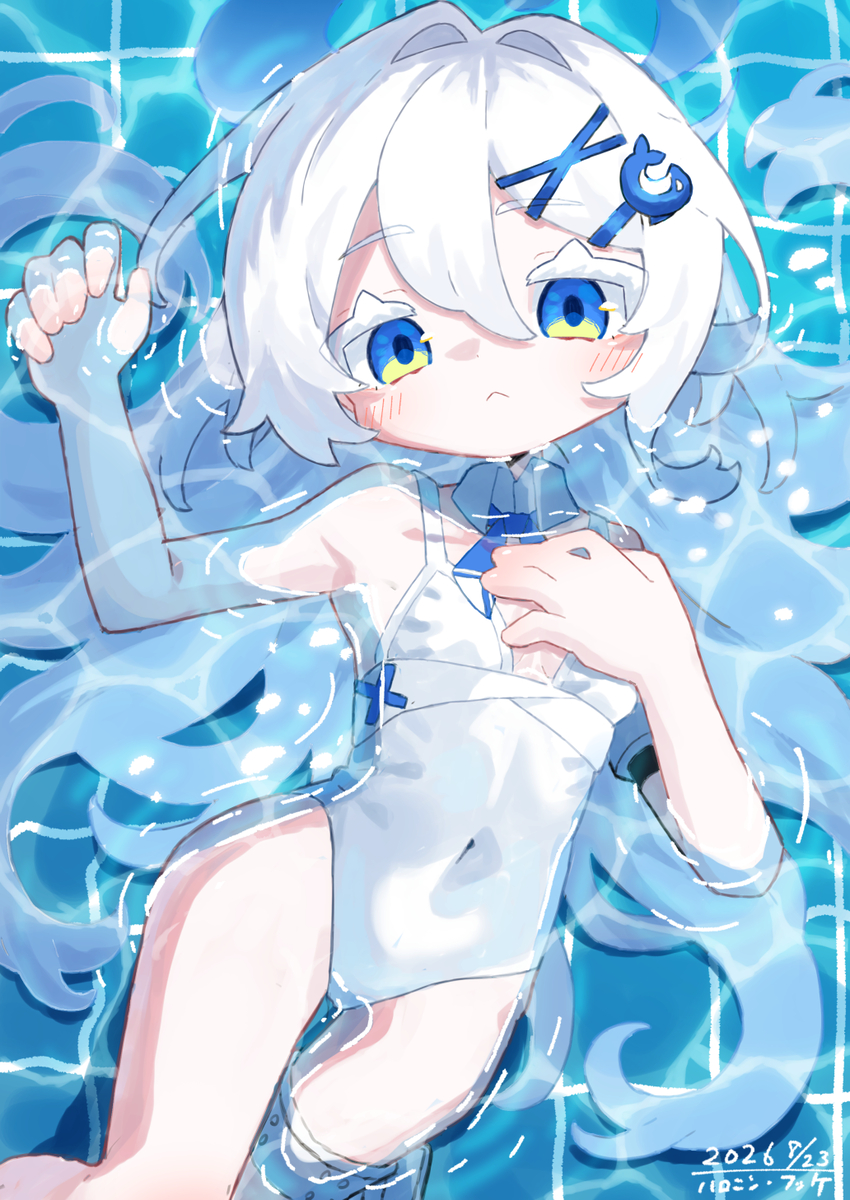 This is a pixiv picture whose title is 「ほわいと・だいばー」.