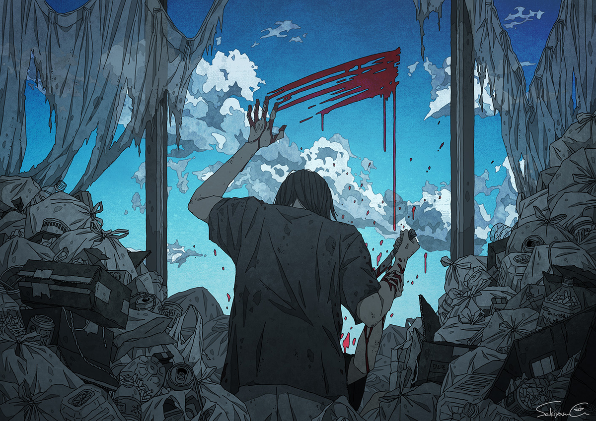 This is a pixiv picture whose title is 青空が嫌いだったんだ.