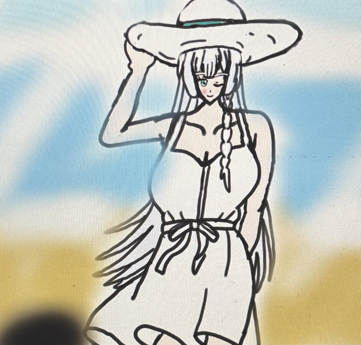This is a pixiv picture whose title is 海辺の女神・アリューシア・シトラス❤️✨🏖️✨❤️.