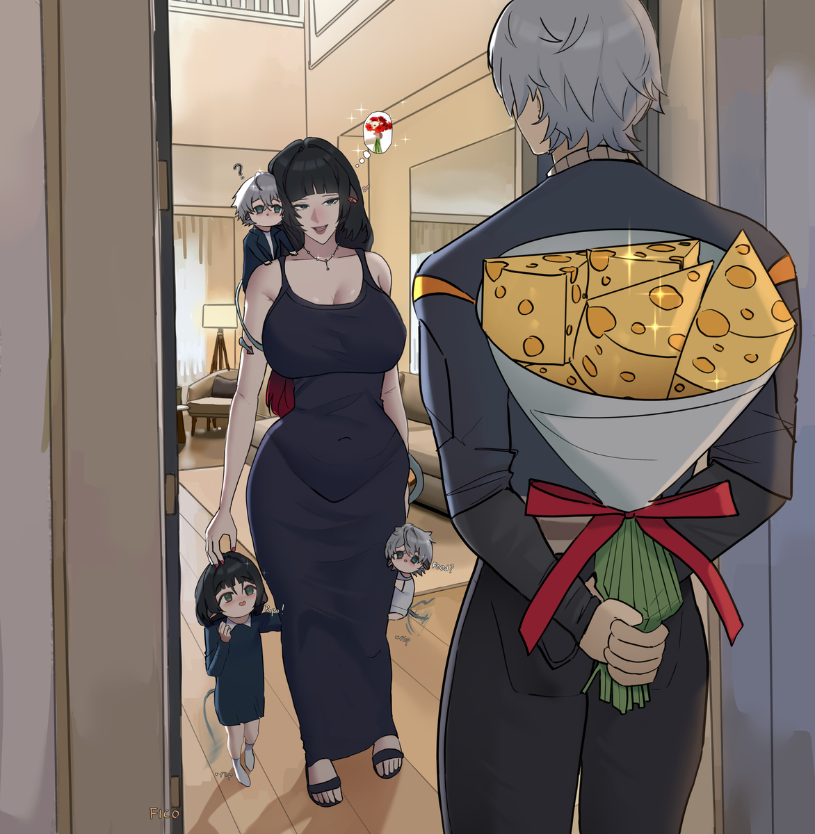 This is a pixiv picture whose title is Surprise~💐.