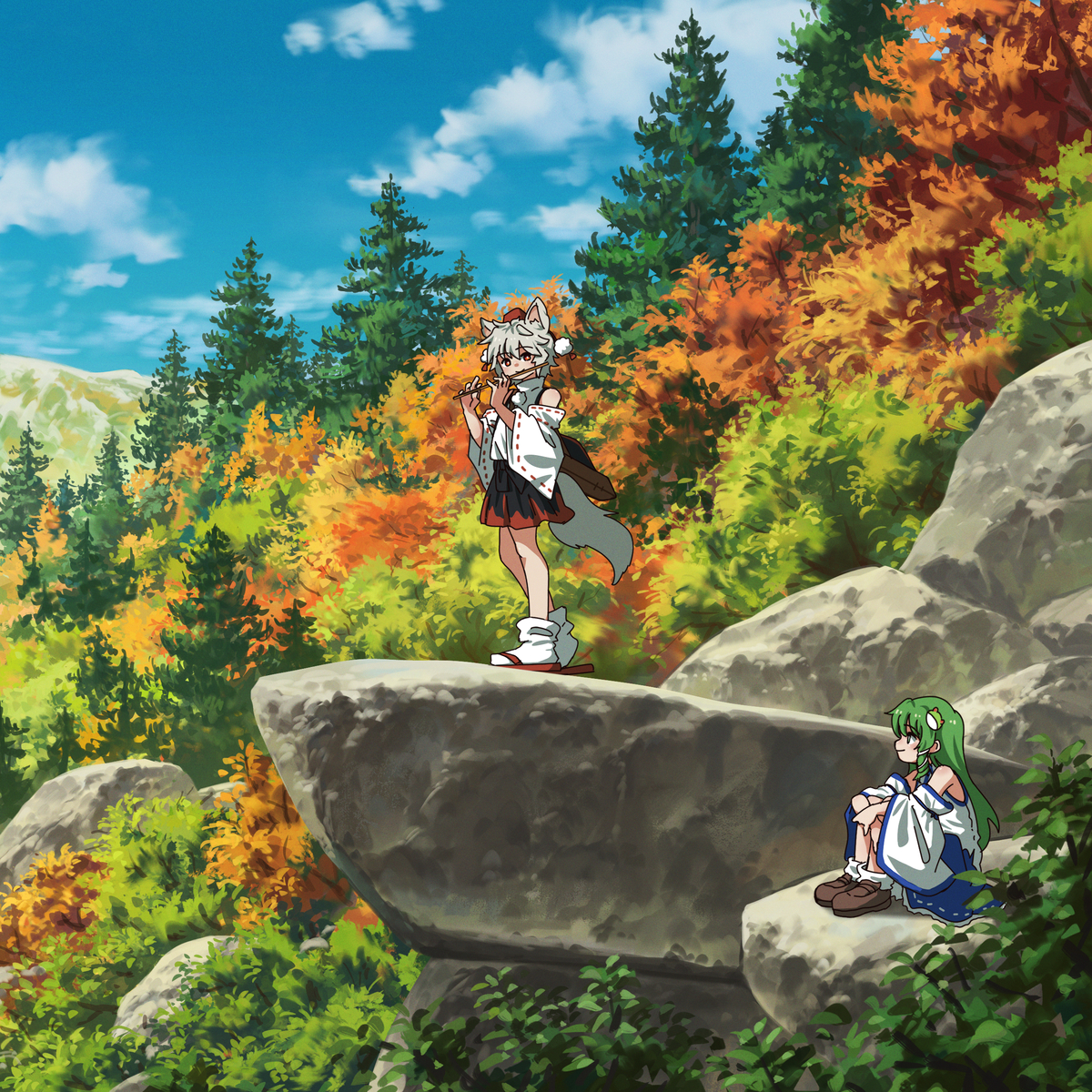 This is a pixiv picture whose title is 聴き.