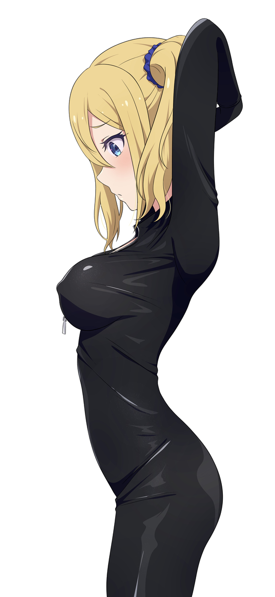 This is a pixiv picture whose title is ボディスーツ早坂(横アングル).