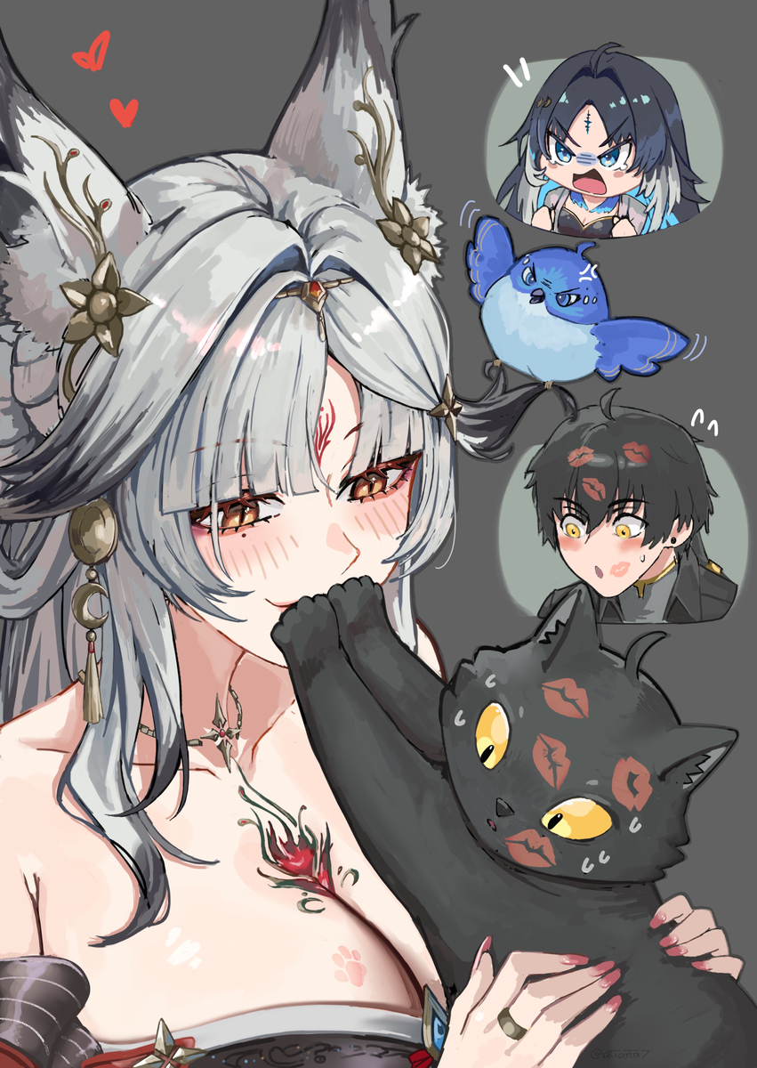 This is a pixiv picture whose title is More kisses, kitty?.