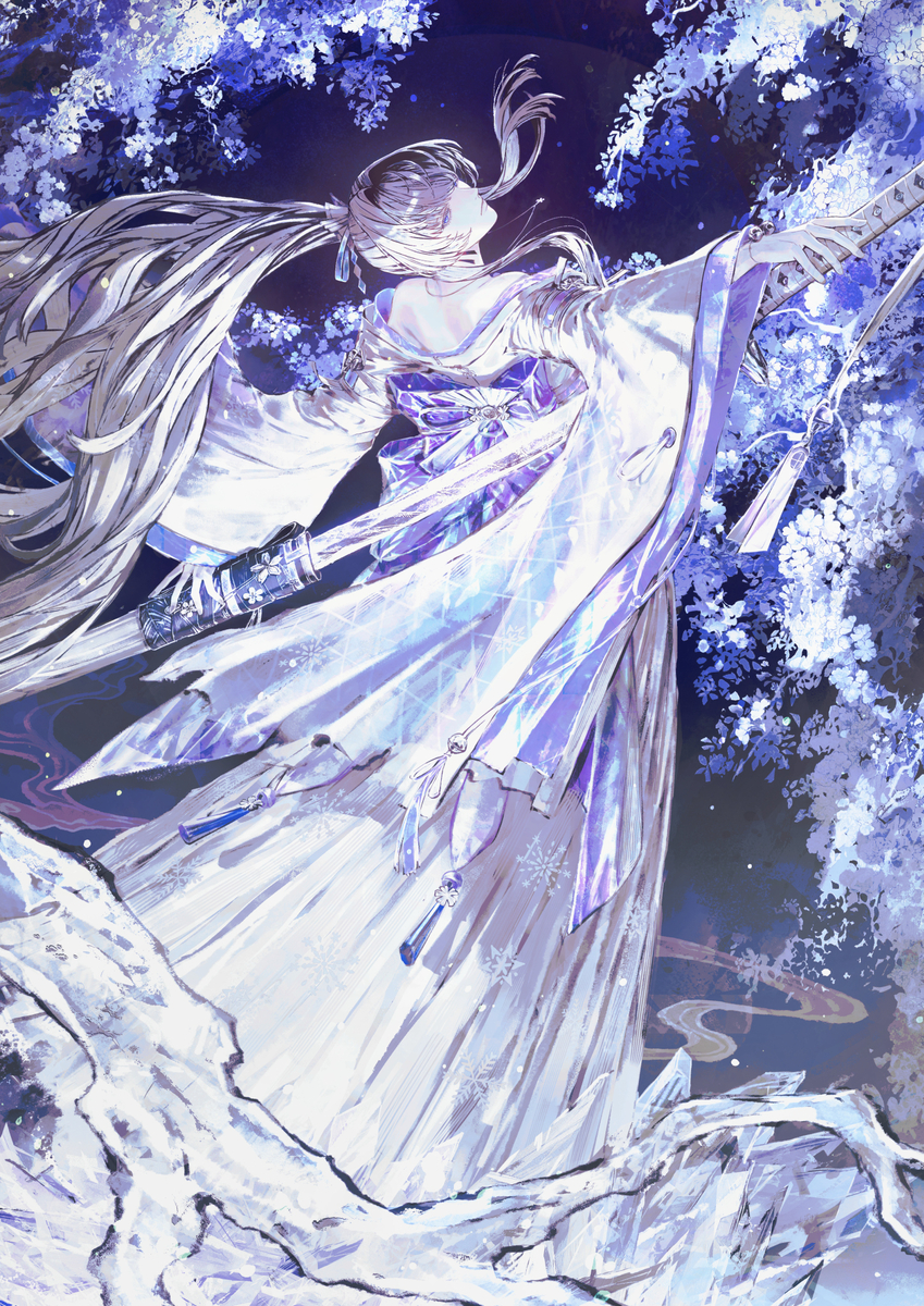 This is a pixiv picture whose title is 凍華剣舞.
