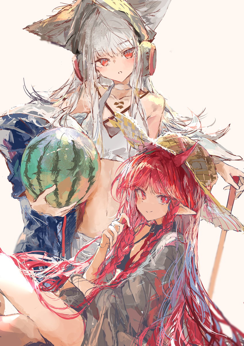 This is a pixiv picture whose title is 🤍❤️.