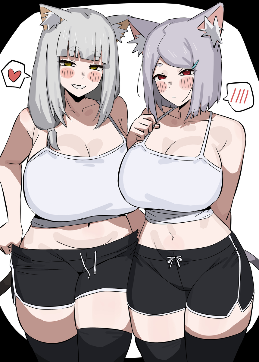 This is a pixiv picture whose title is 静江＆妹子　どっち？.