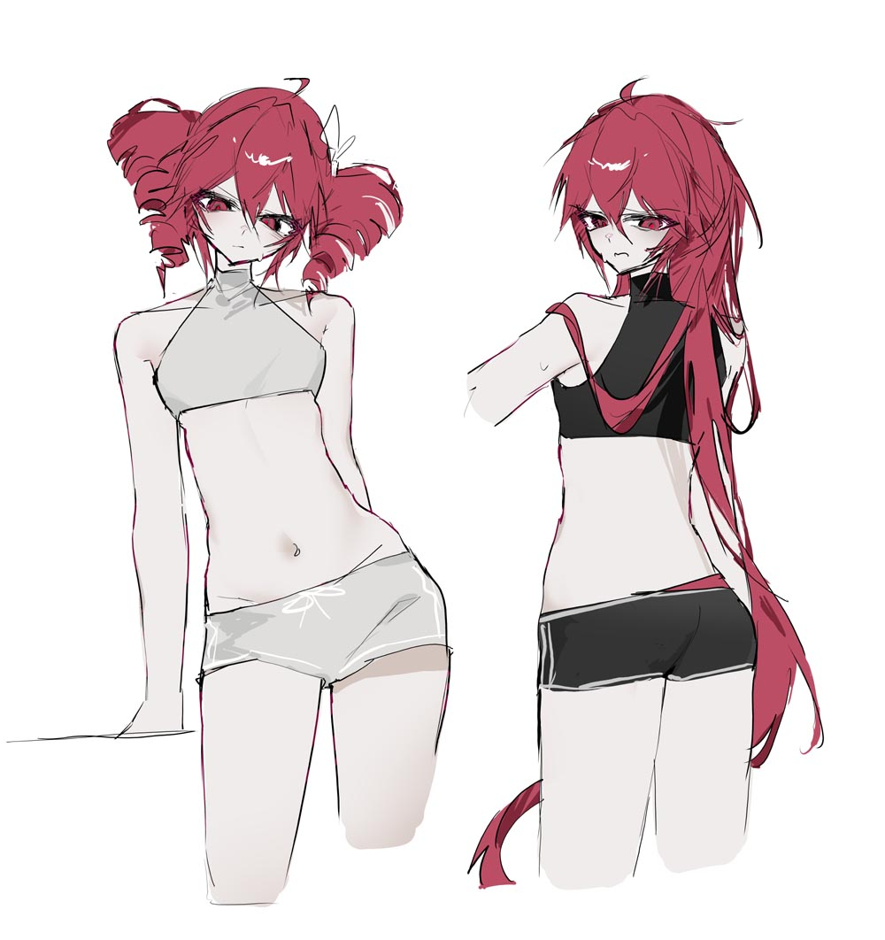 This is a pixiv picture whose title is 二色の衣装デザイン - TETO DESIGN.