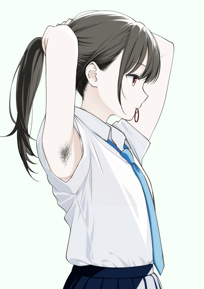 This is a pixiv picture whose title is 腋チラ.