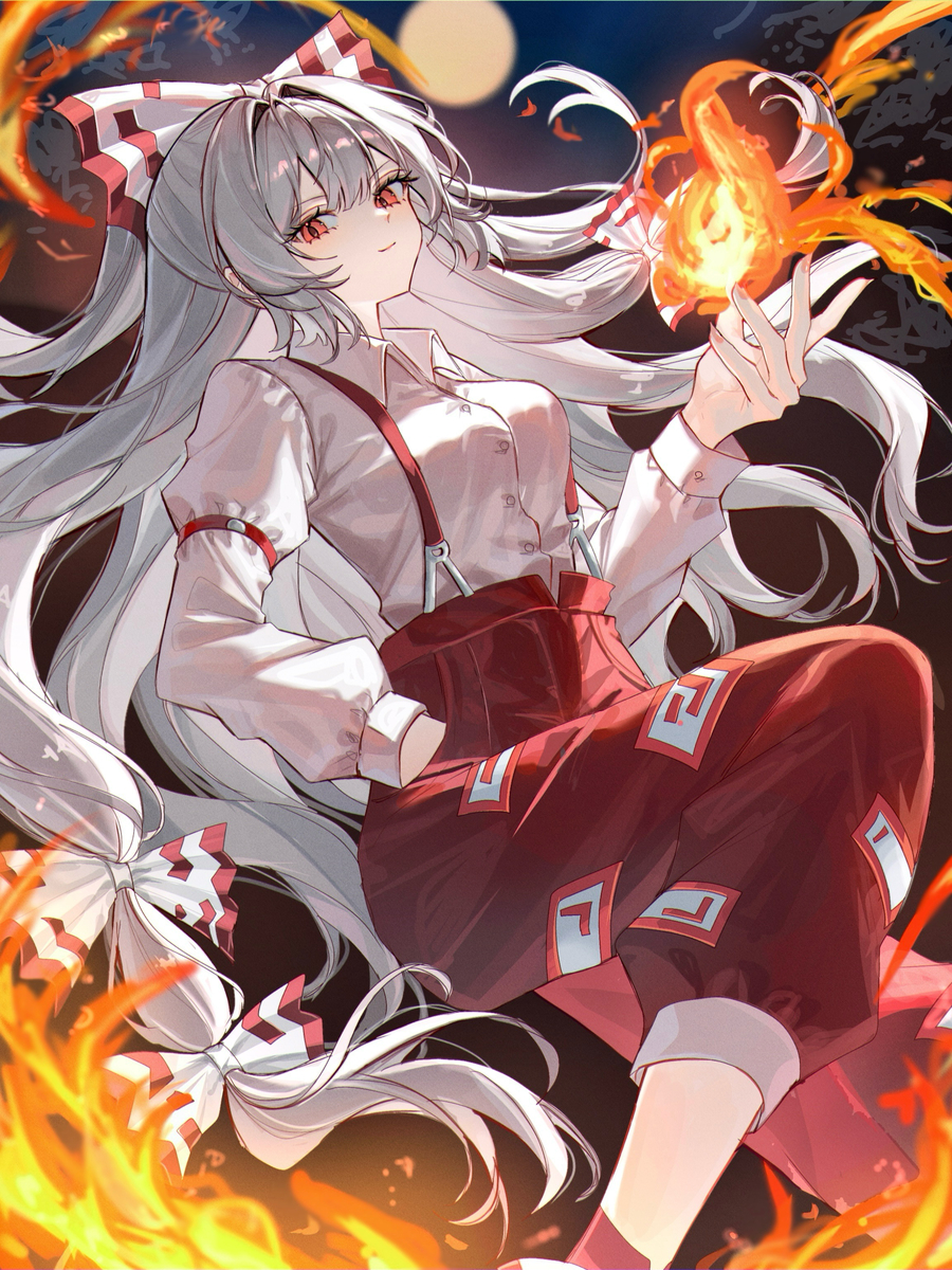This is a pixiv picture whose title is 藤原妹紅.