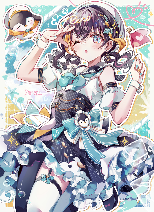 This is a pixiv picture whose title is MARINE LOOK🐧🫧✧˚..