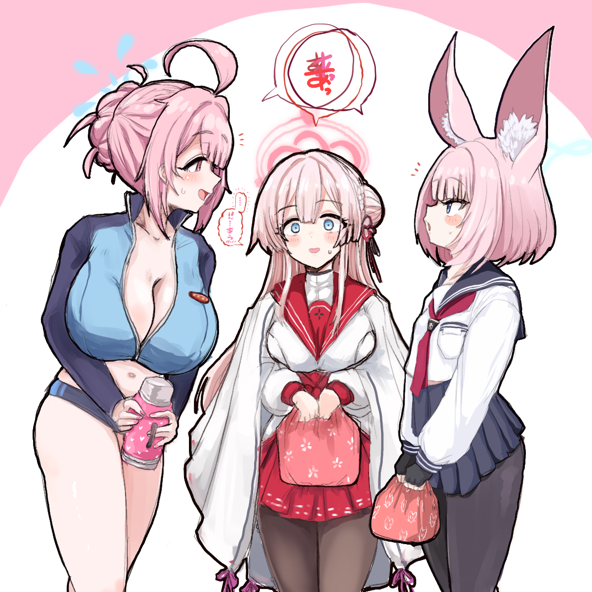 This is a pixiv picture whose title is 新妻たち.