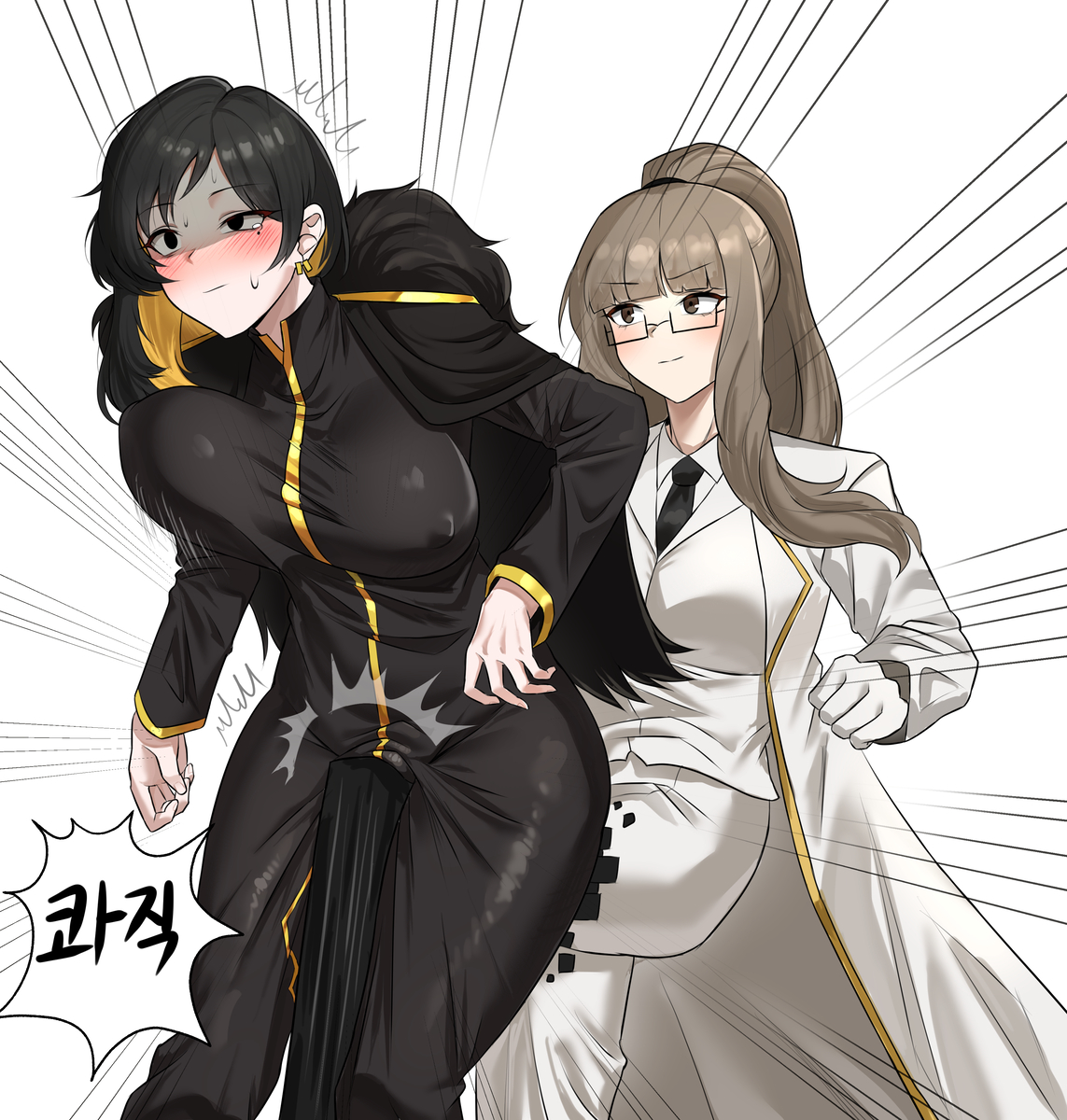 This is a pixiv picture whose title is 괘각맞은 비나.